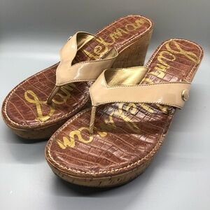 Sam Edelman Romy Wedge Sandals in Beige